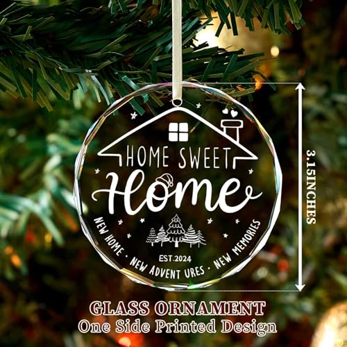 House Warming Gifts New Home, New Home Ornament 2024, Housewarming Gifts for New House, House Warming Gift for Women, Couple, homeowners,New Home Gift Ideas,Glass New Home Ornament 2024