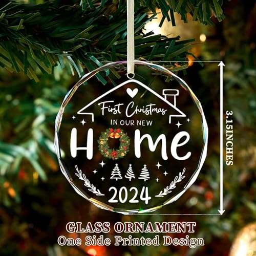 House Warming Gifts New Home, New Home Ornament 2024, Housewarming Gifts for New House, House Warming Gift for Women, Couple, homeowners,New Home Gift Ideas,Glass New Home Ornament 2024