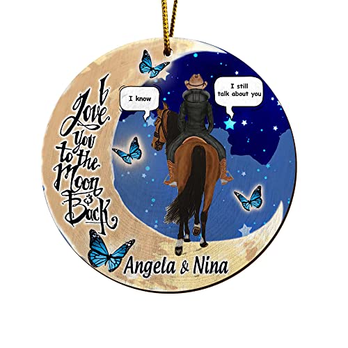 All Over Printed Horse Girl Ornament, Christmas 2022 Tree Ornament, 3.5" Wood 2-Sided Gift for Horse Lover