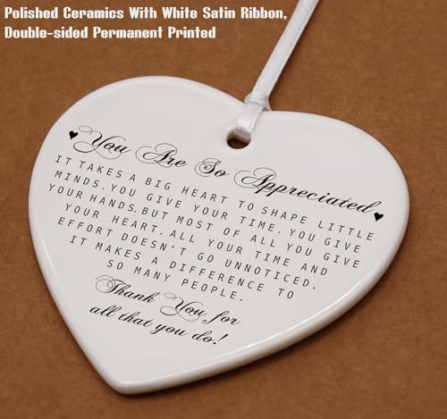 Heart Shaped Ornament - Appreciation Gifts for Teacher, Neighbor, Doctor, Nurse, Colleague, Therapist, Boss, Mom, Dad, Sister, Brother, Best Friends - Thanksgiving & Birthday Gift