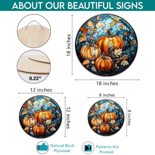 2D Flat All Over Printed, Pumpkin Wooden Sign, Fall Sign, Autumn Sign, 8"-18" Wood Sign, Autumn Decor, Fall Decorations