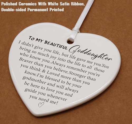 Goddaughter Incentive From Godmother Godfather - 'I Didn't Give You Life' Reminder - Encouraging Birthday Graduation Heart Shaped Ornament
