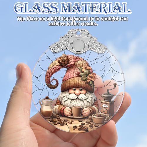 Gnome Stained Glass Ornament, Christmas Tree Decorations, Holiday Presents, Gift Exchange Ideas