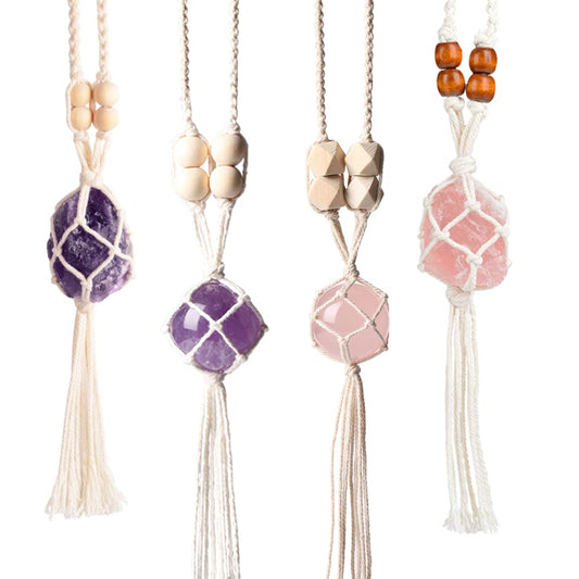 Healing Crystals Feng Shui Hanging Ornament Car Ornament Meditation Hanging Ornament Window Ornament for Home Decor (4 Pack Style 3)