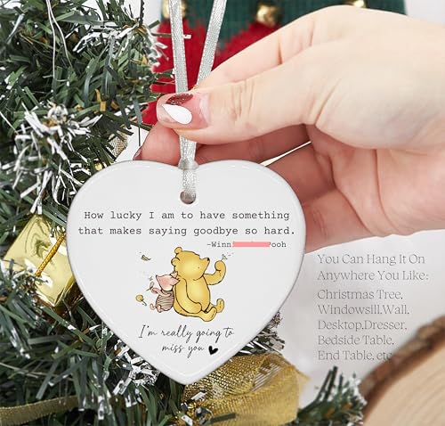 Neighbors Moving Gift,Best Friends Leaving Presents,Graduation Present,Boss Colleague Coworker Going Away,New Job,Farewell,Good Bye,Promotion,Retirement Gift-Heart Shaped Ornament