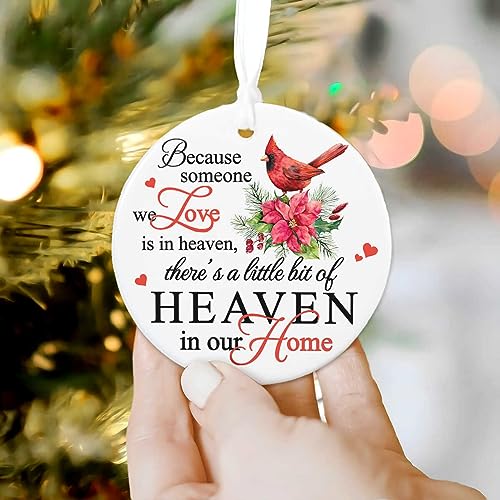 Keepsake Christmas Cardinal Ornament 2024, Christmas in Heaven Ornament, Memorial Keepsake Ceramic Ornament, Remembrance Gifts