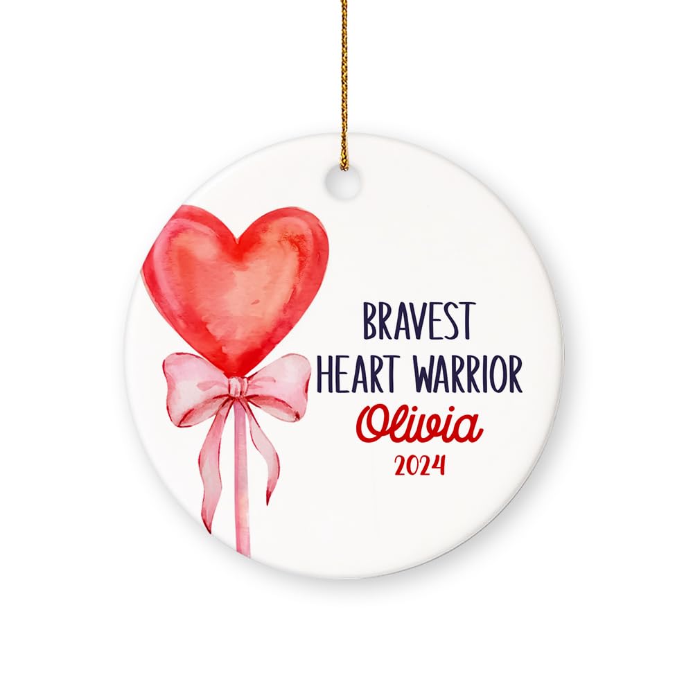 Heart Surgery Ornament, Open Heart Surgery Ornament, Heart Warrior Ornament, CHD Ornament, Heart Surgery Christmas Ornament Hanging Ornament for Home Decor, Ceramic Ornaments