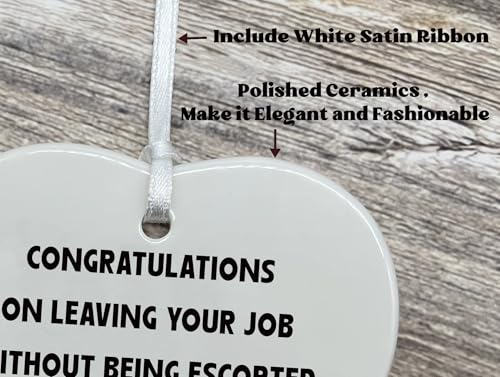 Funny Colleague Promotion,Retirement,Farewell,Goodbye,Leaving New Job Gifts for Coworker Boss Leader-Thank You Appreciate Congrats for Colleague-Heart Shaped Ornament