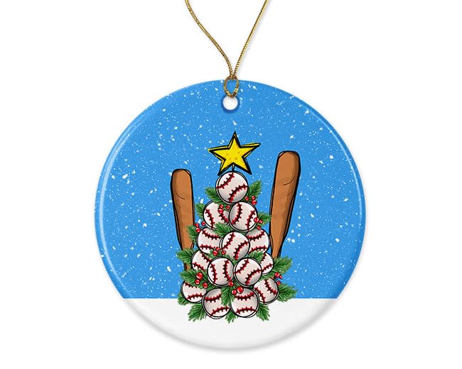 Softball Ornament - Christmas Tree Ornament - Christmas Ornament - Holiday Ornament - Ceramics Ornament - Gift for Xmas Men Women Team Coach Softball Lovers Printed on Both Sides