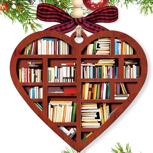 Book Ornament, Book Lovers Gifts - Book Ornaments for Christmas Tree, Bookworm, Book Club, Bookish, Library, Bookshelf Ornament - Gifts for Book Lovers Women