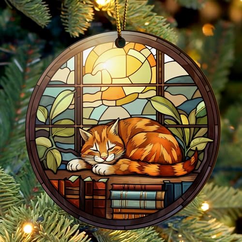 2D Flat All Over Printed, Book Ornaments, Bookshelf Christmas Ornaments, 2 Sides 3.5" Wood Ornament, Gift for Book Lover