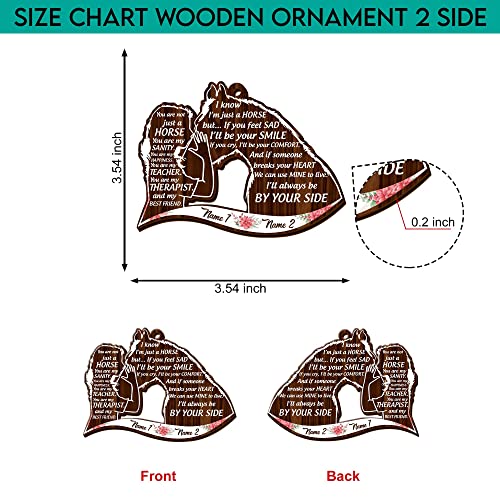 All Over Printed Horse Ornament, Christmas 2022 Tree Decoration, 3.5" Wood 2 Sided, Gift for Her, Horse Lover (09)