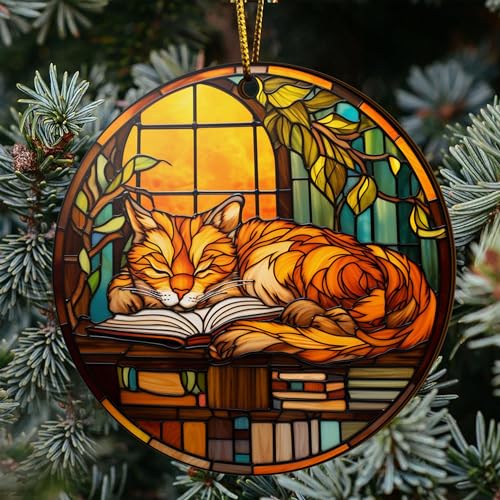 2D Flat All Over Printed, Book Ornaments, Bookshelf Christmas Ornaments, 2 Sides 3.5" Wood Ornament, Gift for Book Lover
