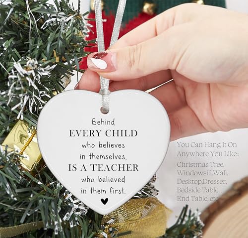 Teacher Appreciation Gifts,Teacher Gifts,Thank You Gifts for Teachers,Teachers Appreciation Week Gifts, for Teacher-Heart Shaped Ornament