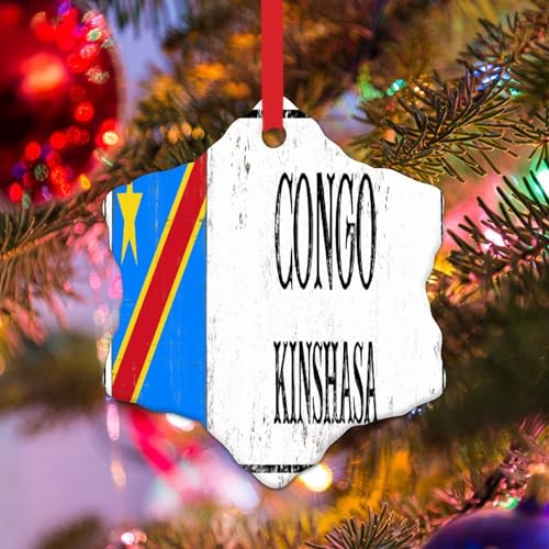 Christmas Ornament - Congo Ornament - Ceramic Ornament Holidays Decoration Kinshasa Tree Decoration Ornament City Souvenir Gift Xmas Tree Decorations New Year Gift