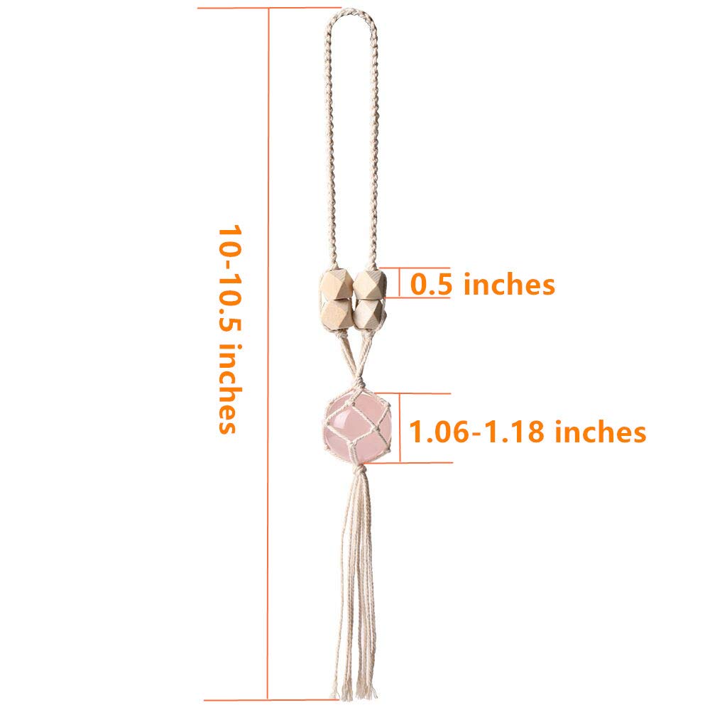 Healing Crystals Feng Shui Hanging Ornament Car Ornament Meditation Hanging Ornament Window Ornament for Home Decor (4 Pack Style 3)