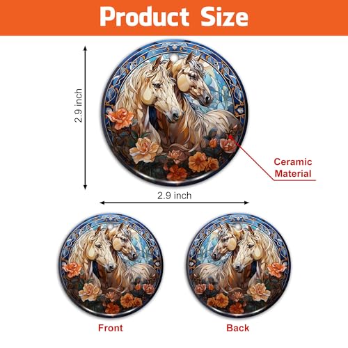 2D Flat All Over Printed, Horse Ornaments, 2 Sides 2.9" Ceramic Ornaments, Gift for Horse Lover, Christmas Decor (Ephg-52658001)