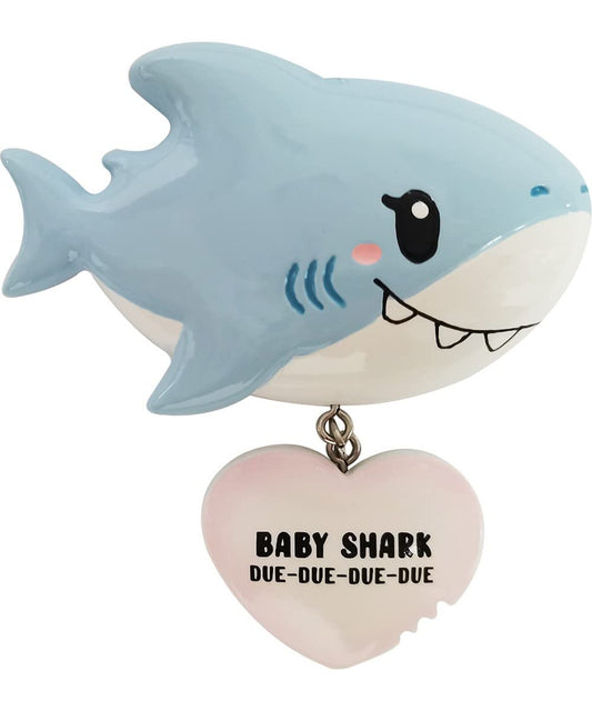 Baby Due Shark peronalized Christmas Ornament New Baby Shark Ornament Baby on The Way Ornament Baby Girl Ornament New Baby Girl Pink Ornament