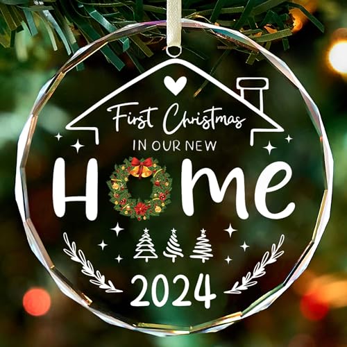 House Warming Gifts New Home, New Home Ornament 2024, Housewarming Gifts for New House, House Warming Gift for Women, Couple, homeowners,New Home Gift Ideas,Glass New Home Ornament 2024