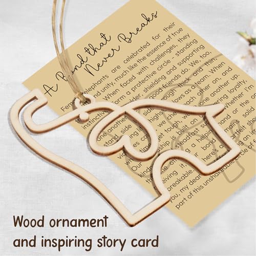 Friendship Elephant Ornament with Story Card, Sisterhood Gifts for Women Tribe, Heartfelt Mom Gifts for Best Friends Sisters, Special Bond Decor, Friendship Pressents for Women (Frienship)