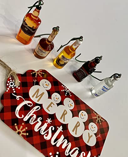 Drink Ornament Mini- 20 set, Wine Miniature Alcohol Ornament, Wine Christmas Decor, Christmas Drink Ornament, Christmas Gift Idea, Wine Gift, Christmas Tree Ornament