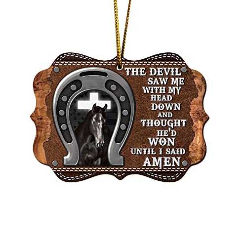 Vibepy All Over Printed Horse Ornament, Christmas 2022, 3.5" Wood Ornament 2 Sided, Gift for Horse Lover