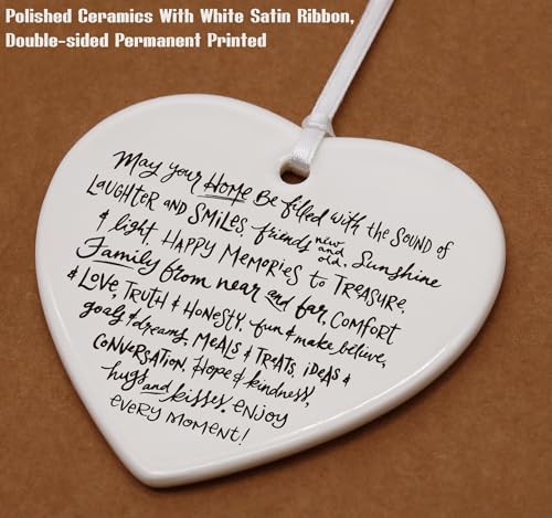 May Your Home-Congratulation First Time New House Gift-Realtor to Homeowner-Happy New Home Gift-Housewarming Presents for Houseowner-Heart Shaped Ornament with Present Box