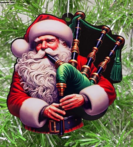 Bagpipes Ornament - Celtic Santa Ornament Music Bagpipes Scottish