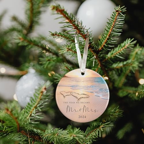 Wedding Ornaments - Mr and Mrs Ornament, 2024 Wedding Ornament - Ceramic Ornaments