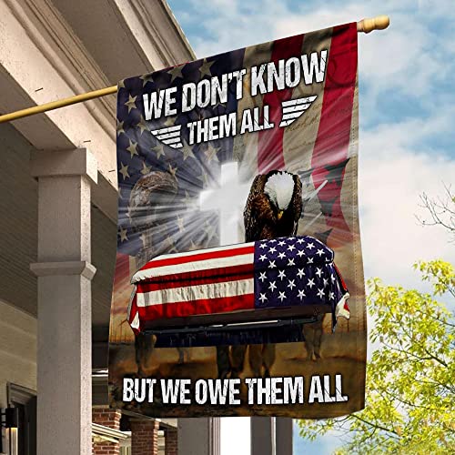 All Over Printed Double Sided House Flags, 28x40", Veteran Flag, Veteran Day Flags, Memorial Flags, We Don't Know Them All But We Owe Them All Flags, US Vietnam Veteran Flags, Outdoor Flags