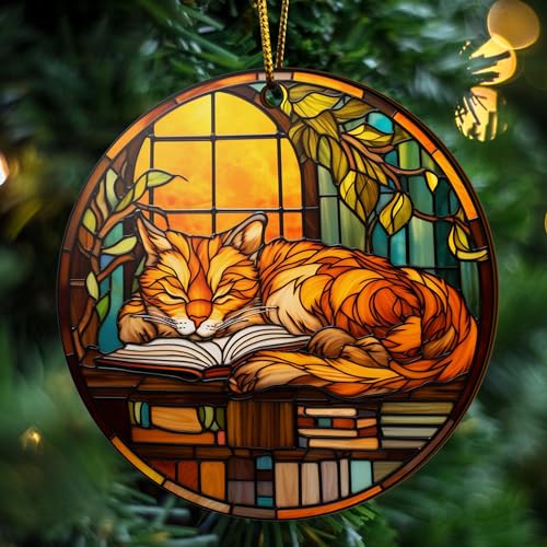 2D Flat All Over Printed, Book Ornaments, Bookshelf Christmas Ornaments, 2 Sides 3.5" Wood Ornament, Gift for Book Lover