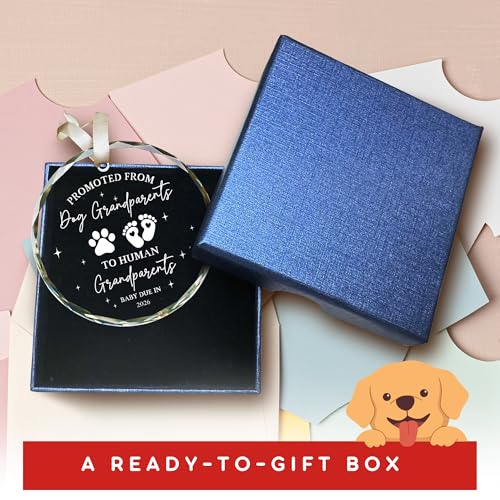 Grandparents Gifts - First Time Grandparents Gifts for Grandma, Grandpa - Baby Pregnancy Announcement Ornament for New Grandparent - Grandma Grandpa to Be Ornaments - Glass Ornament 2026