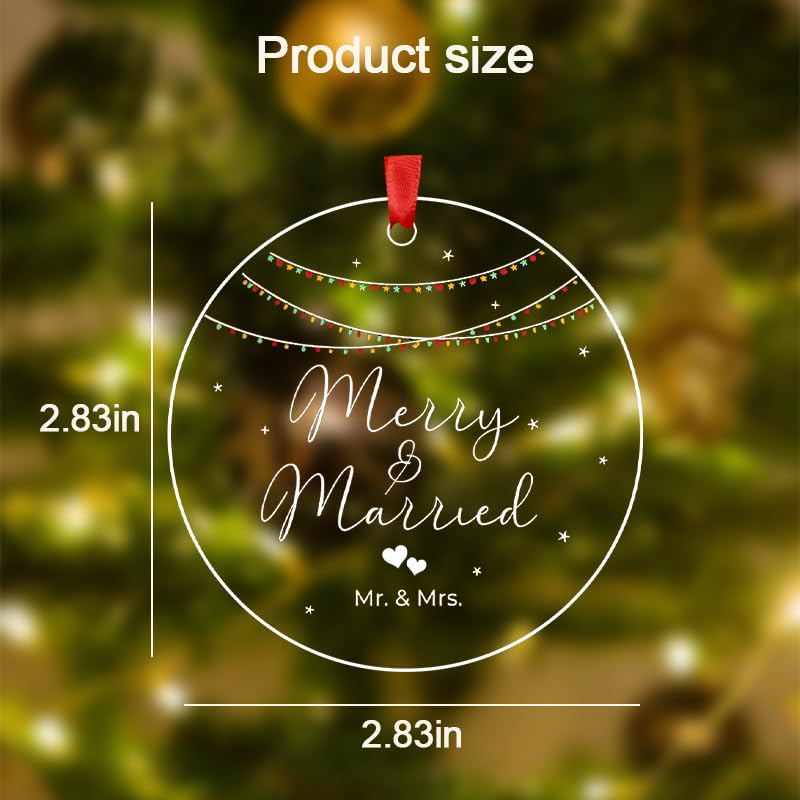 First Christmas Married Ornament 2024 Mr and Mrs Gifts for Couples Wedding Gifts for Women Men Wife Husband Wedding Christmas Ornament 2024 Couple Gifts for Him and Her Wedding Christmas Ornament