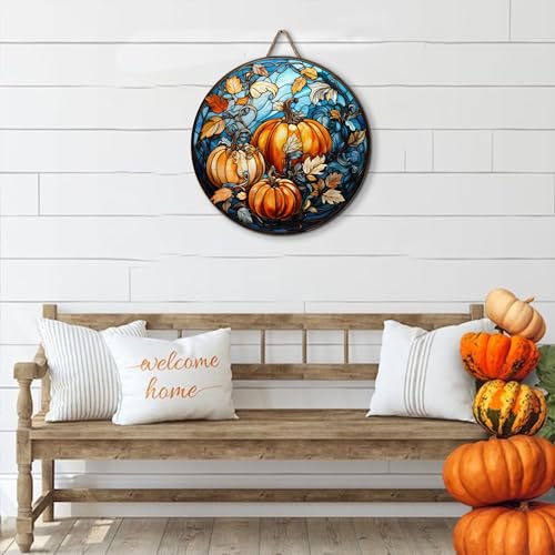 2D Flat All Over Printed, Pumpkin Wooden Sign, Fall Sign, Autumn Sign, 8"-18" Wood Sign, Autumn Decor, Fall Decorations