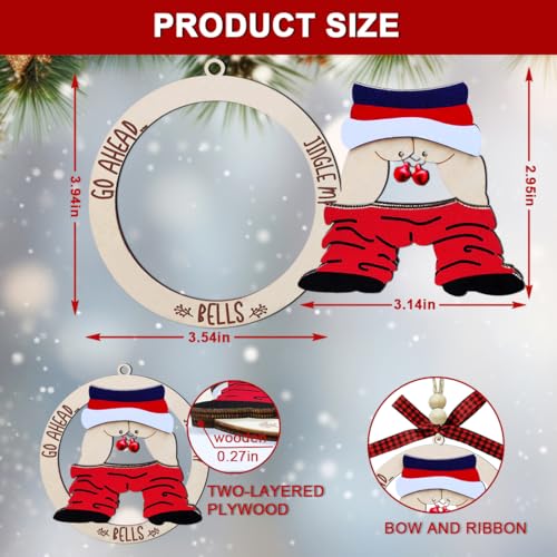 Funny Christmas Ornaments 2025, Exchange Funny Ornaments for Adults, Naughty Ugly Christmas Tree Ornaments Wooden, Inappropriate Dirty Santa Ornament - Unique Christmas Ornaments