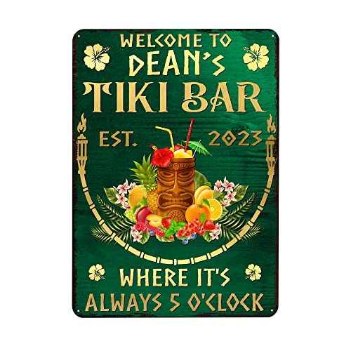 All Over Printed No Real Led Neon, Tiki Bar Metal Sign, Tiki Lounge Tiki Hut Sign, Bar Sign, Tiki Sign, 8x12", 12x18", 16x24" Metal Sign, Door Sign, Welcome Sign, Bar Decor (04)