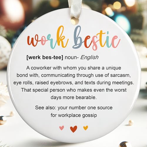 Coworker Ornaments - Christmas Ornaments for Women Coworkers - Coworker Gifts for Women, Gifts for Friends Female Coworker - Ceramic Ornament
