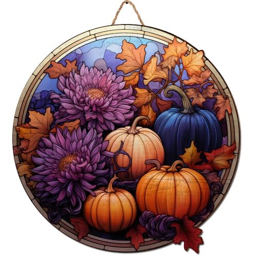 2D Flat All Over Printed, Pumpkin Wooden Sign, Fall Sign, Autumn Sign, Pumpkin Sign For Fall Decor, 8",12",18" Wood Sign, Autumn Decor, Fall Decorations (CSWS-EPHG-51951006)