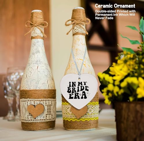 My Bride Era - Bridal Shower and Wedding Gift for Bride to Be - Bachelorette Party, Engagement Present for Fiancee, Wifey, Her - Ceramic Heart Shaped Ornament