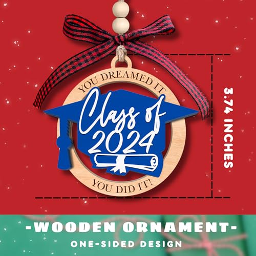 Graduation Ornaments - Graduation Gifts for Women, Daughter, Granddaughter - College, High School Graduate Ornament - Wood Ornament 2024