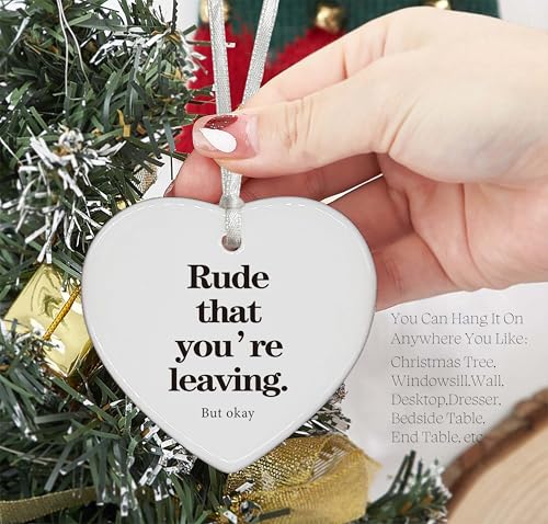Rude That You're Leaving-Funny Colleagues Promotion,Farewell,Retirement,Goodbye,Leaving New Job Gifts for Coworkers Boss Leader-Appreciate Heart Shaped Ornament with Gift Box