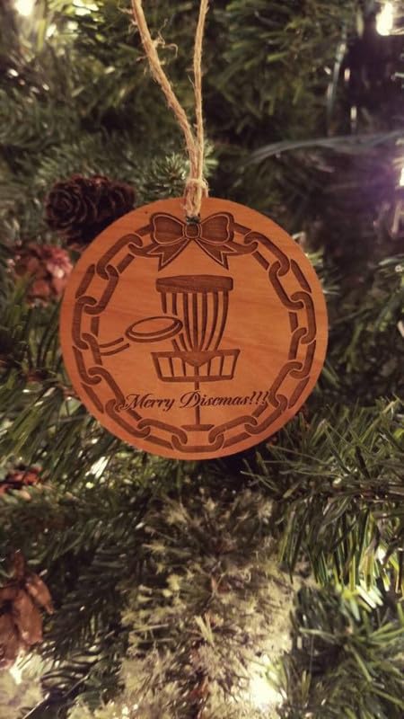 Merry Discmas Ornament, Wooden Disc Golf Christmas Ornament, Disc Golf Christmas Tree Ornament, Golfer Christmas Ornament, Golf Athlete Ornament, Disc Golf Wood Ornament for Golfer