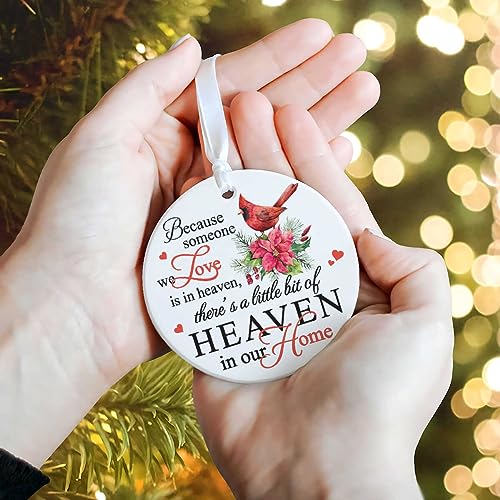 Keepsake Christmas Cardinal Ornament 2024, Christmas in Heaven Ornament, Memorial Keepsake Ceramic Ornament, Remembrance Gifts