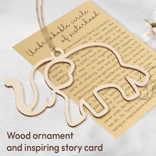 Friendship Elephant Ornament with Story Card, Sisterhood Gifts for Women Tribe, Heartfelt Mom Gifts for Best Friends Sisters, Special Bond Decor, Friendship Pressents for Women (Sisterhood)