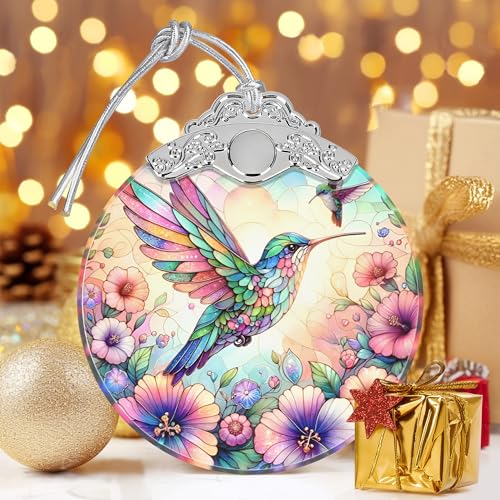 Hummingbird Stained Glass Ornament, Christmas Ornaments, Xmas Decor, Ornaments for Christmas Tree, Holiday Presents, Gift Exchange Ideas
