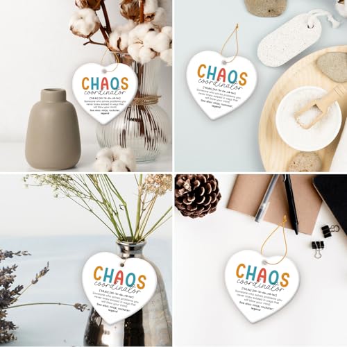 HEXMOZ Coworker Gifts for Women, Birthday, Christmas, Thank You Gifts for Chaos Coordinator, Friend, Appreciation, Inspiration Gift, Friendship, Decorations Ceramic Ornaments