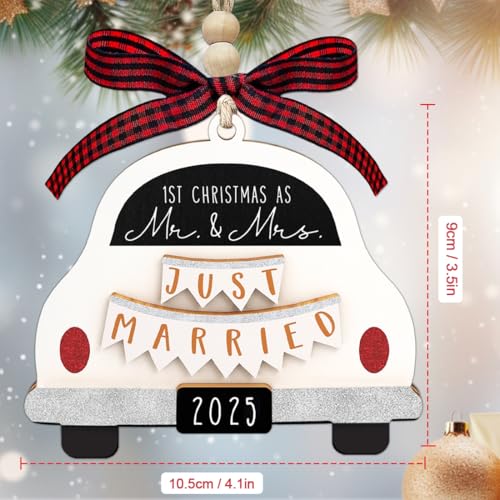 First Christmas Married Ornament 2025, Our First Christmas As Mr and Mrs Christmas Ornament - Bridal Shower Gift, Marriage Gifts, Wedding Gifts for Couples, Gifts for Newlyweds