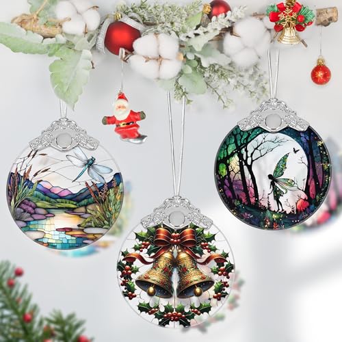 Stained Glass Bell Ornament - Christmas Tree Decorations, Ornaments for Tree, Holiday Gifts