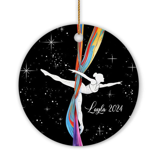 Aerial Yoga Ornament Aerial Silks Ornament Aerial Silks Christmas Ornament Acrobatics Ornament Acrobatics Christmas Ornament Gifts for Coworkers, Xmas Ornaments Ceramic Ornaments