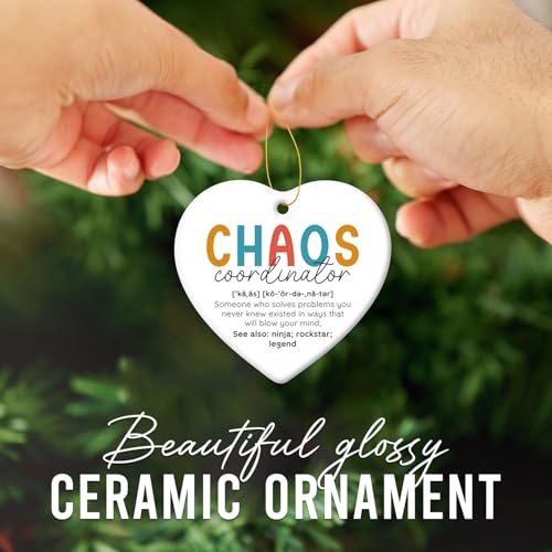 HEXMOZ Coworker Gifts for Women, Birthday, Christmas, Thank You Gifts for Chaos Coordinator, Friend, Appreciation, Inspiration Gift, Friendship, Decorations Ceramic Ornaments